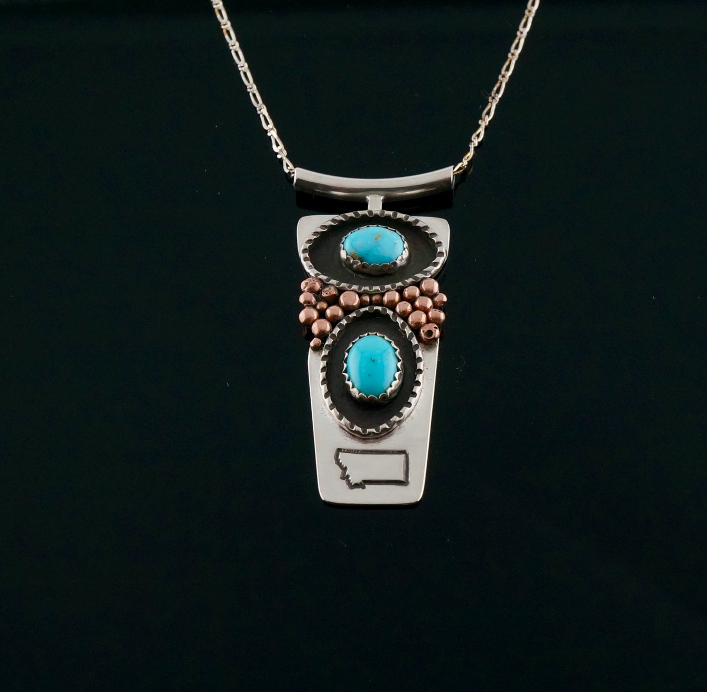Handcrafted Sterling Silver & Turquoise Pendant Necklace – One of a Kind
