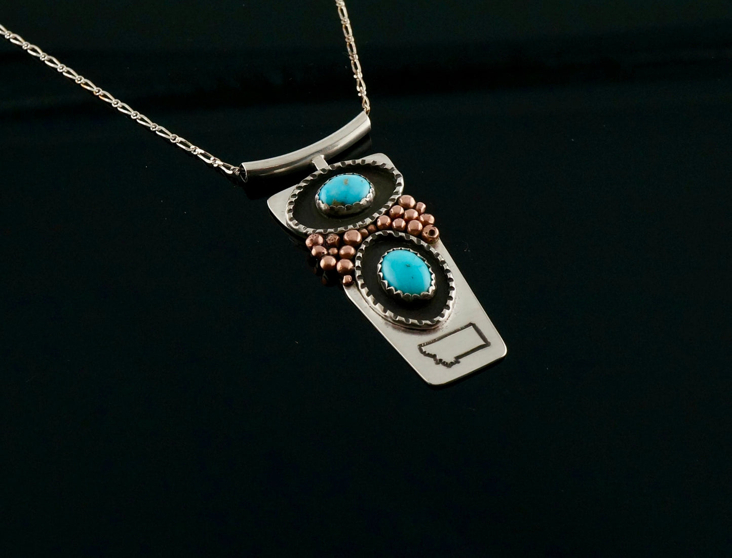 Handcrafted Sterling Silver & Turquoise Pendant Necklace – One of a Kind