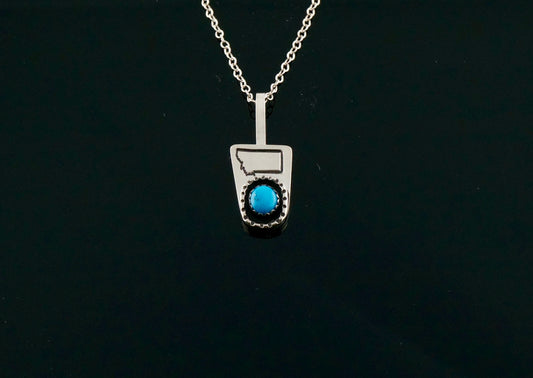 Handcrafted Sterling Silver and Turquoise Pendant Necklace – One of a Kind