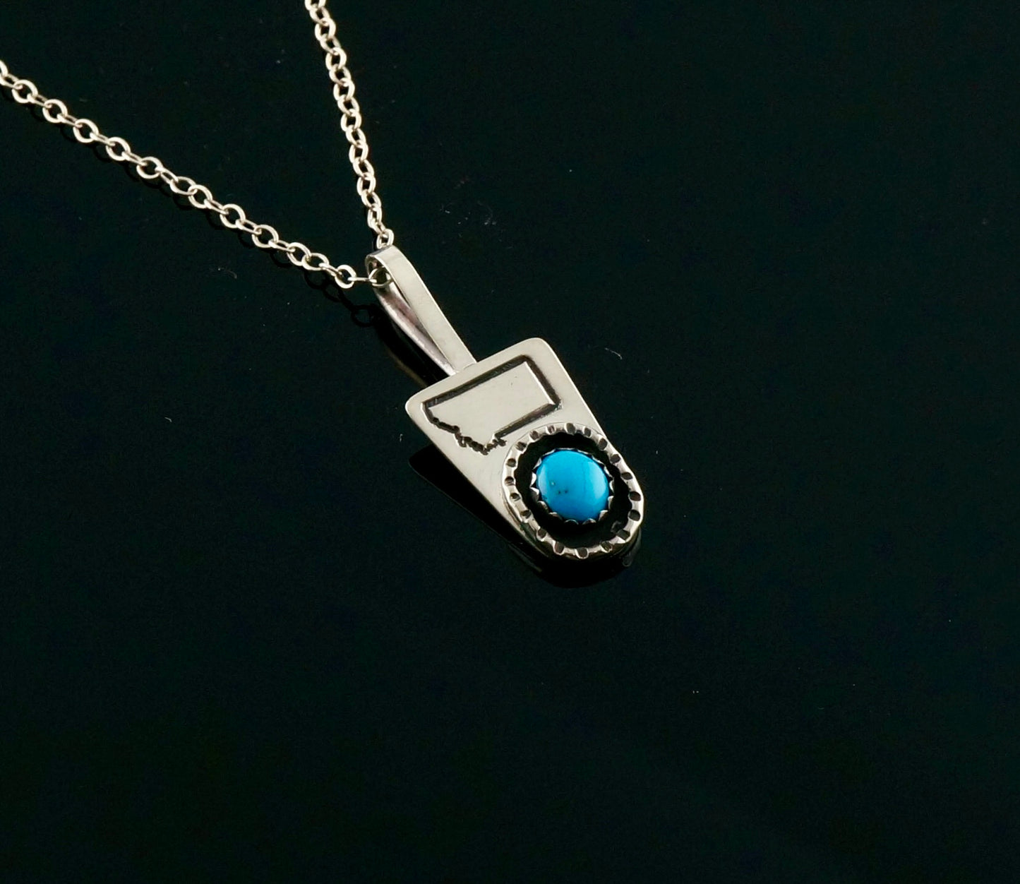 Handcrafted Sterling Silver and Turquoise Pendant Necklace – One of a Kind