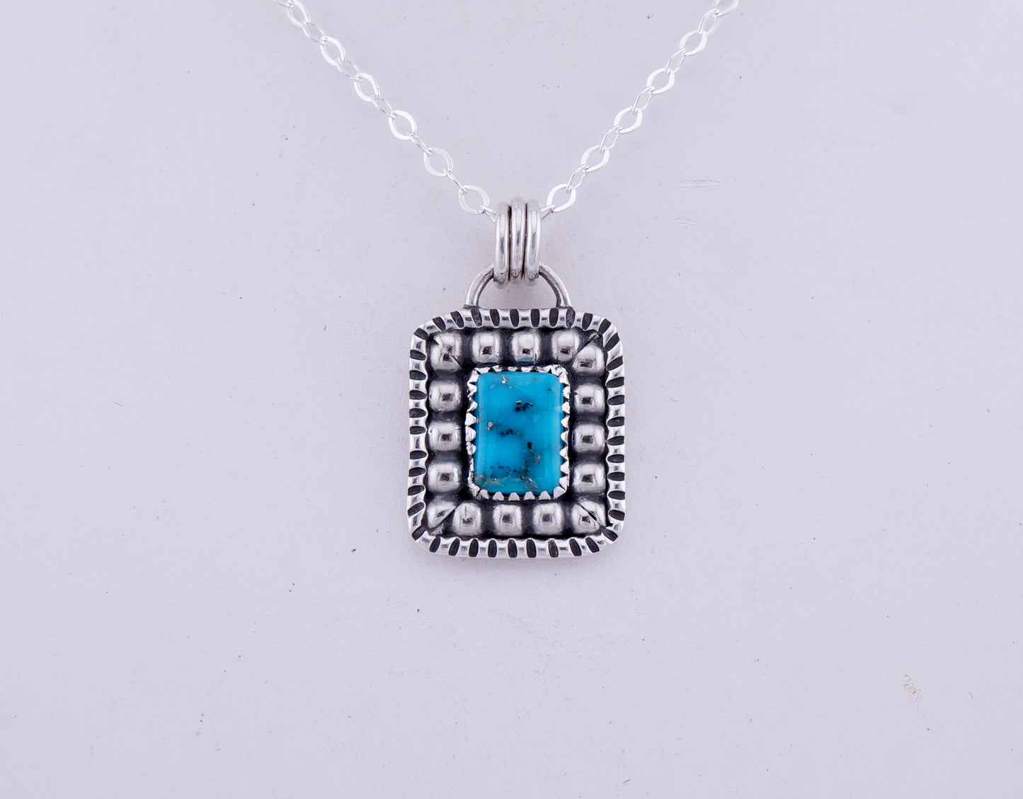 Handcrafted Turquoise & Sterling Silver Necklace – Western OOAK Pendant