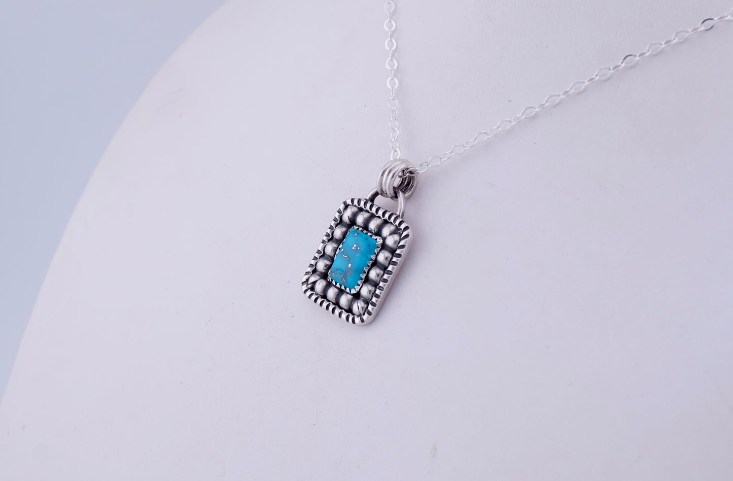 Handcrafted Turquoise & Sterling Silver Necklace – Western OOAK Pendant