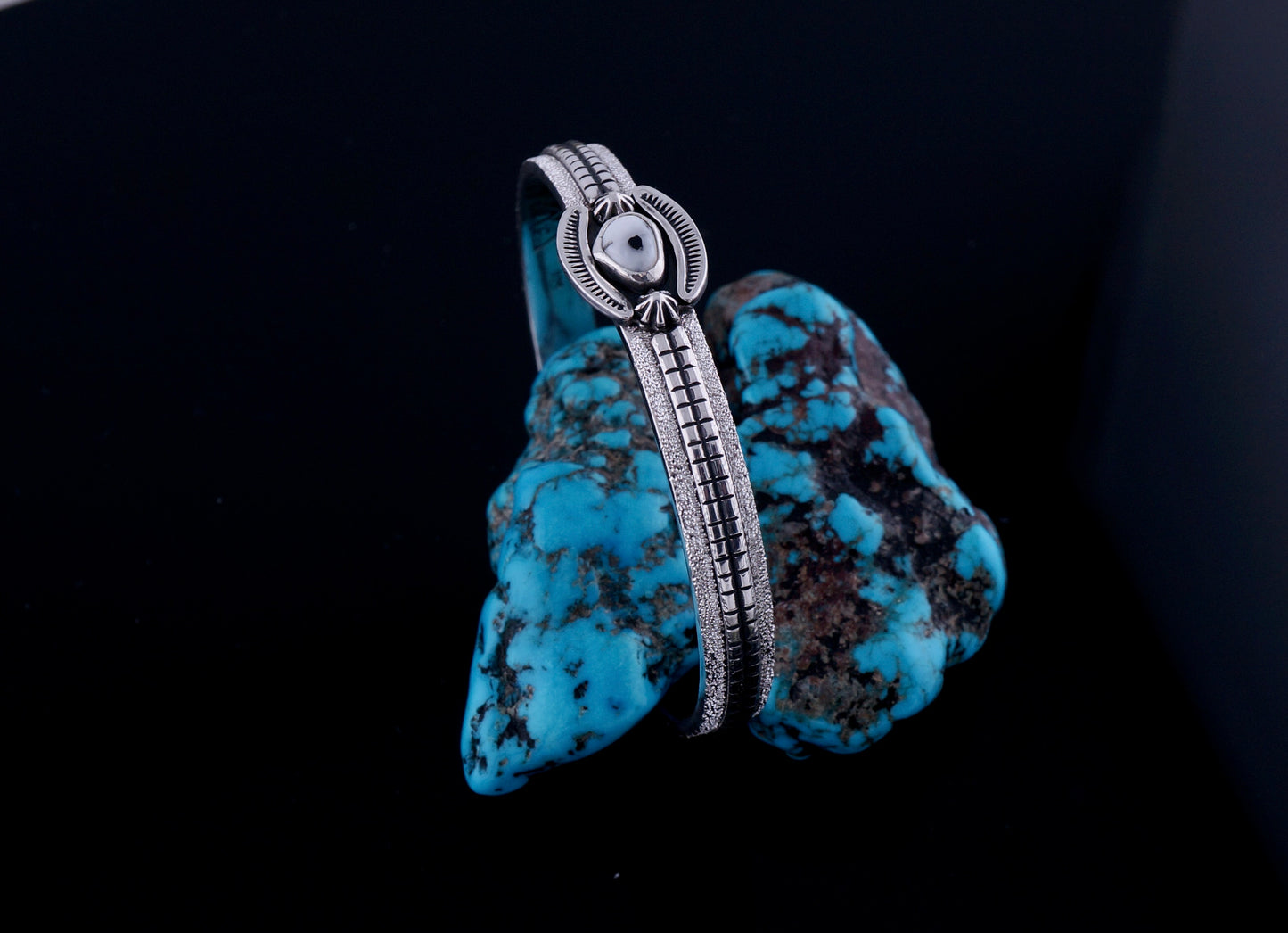 White Buffalo Sterling Silver Handcrafted Cuff Bracelet – OOAK Western Collector Piece