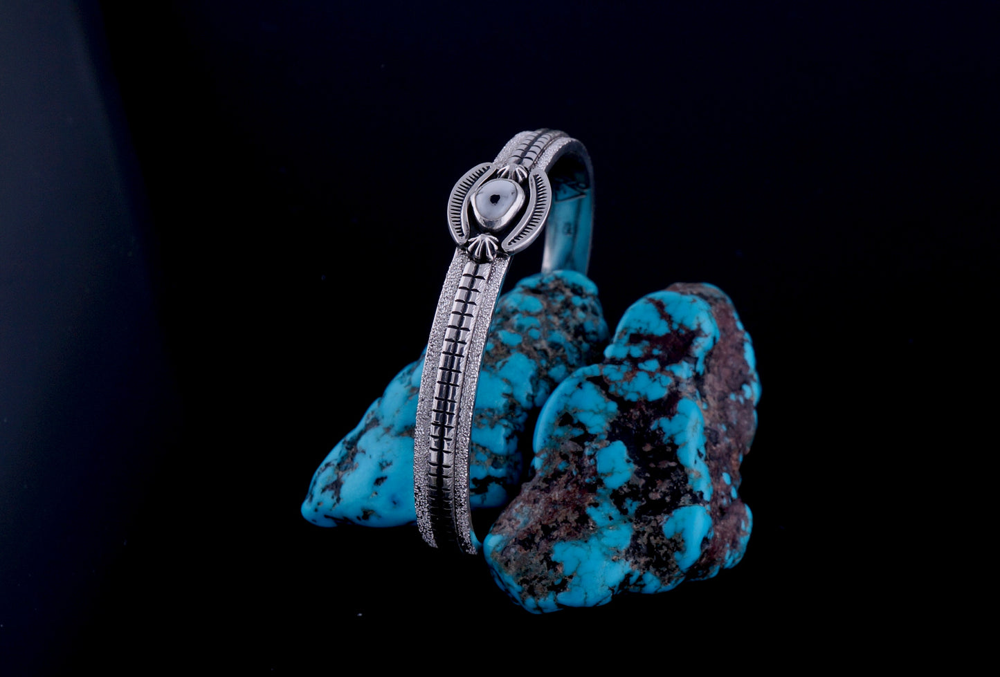 White Buffalo Sterling Silver Handcrafted Cuff Bracelet – OOAK Western Collector Piece