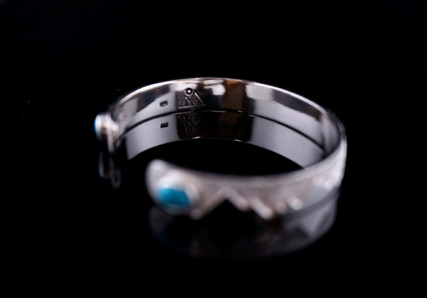 Sterling Silver Mountain Cuff Bracelet with Turquoise | Handcrafted Western Bracelet | OOAK Collector Jewelry