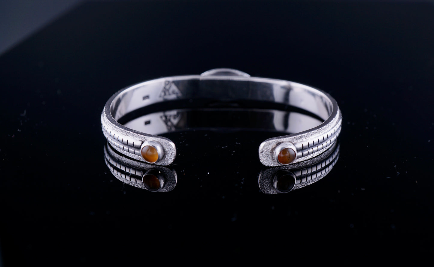 Montana Agate Sterling Silver Cuff Bracelet | Handcrafted Western Statement | One of a Kind Artisan Jewelry