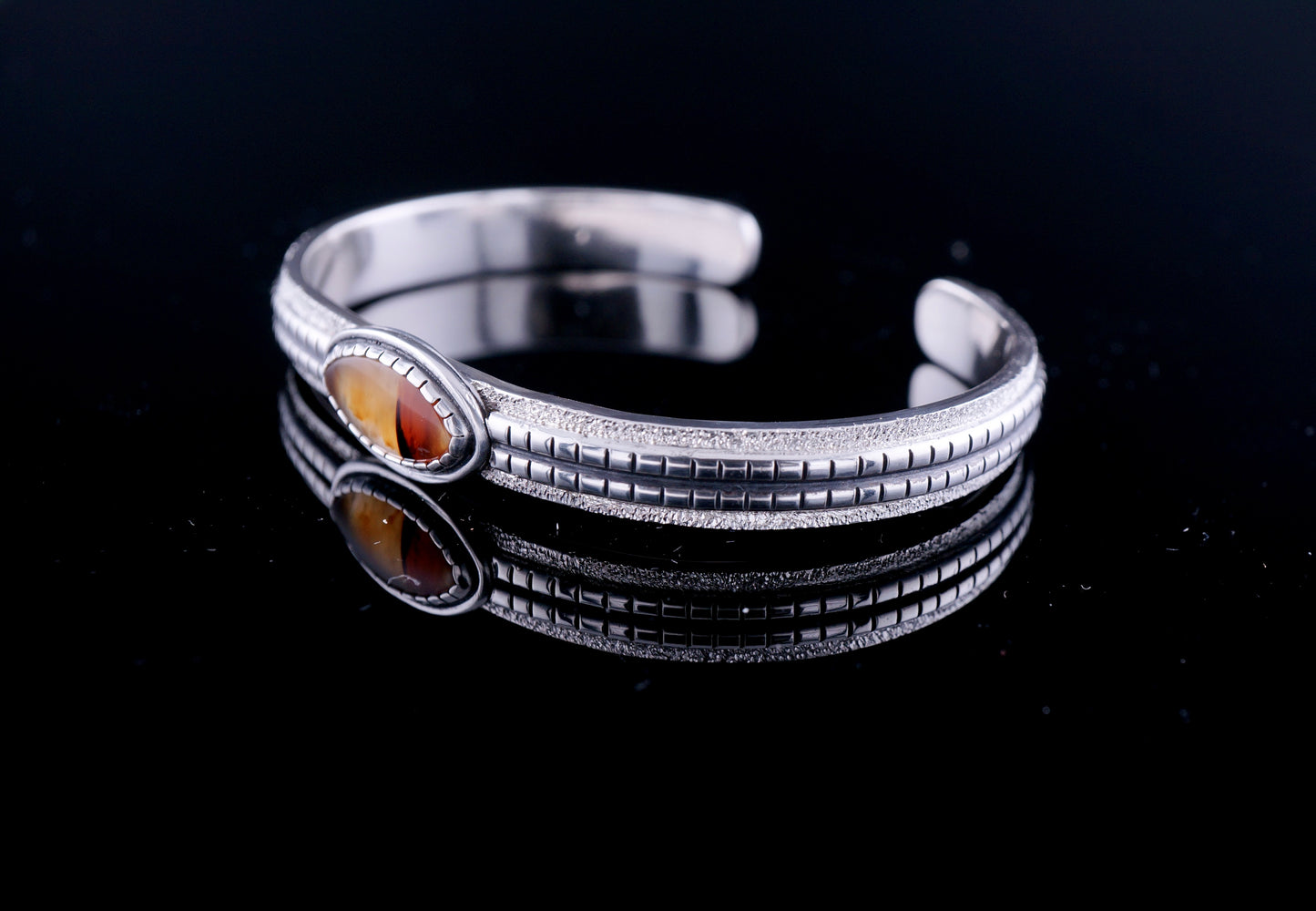 Montana Agate Sterling Silver Cuff Bracelet | Handcrafted Western Statement | One of a Kind Artisan Jewelry