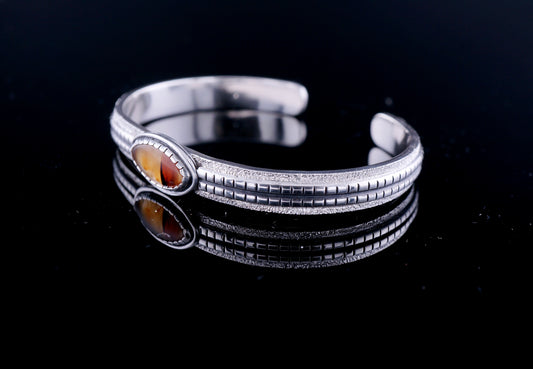 Montana Agate Sterling Silver Cuff Bracelet | Handcrafted Western Statement | One of a Kind Artisan Jewelry