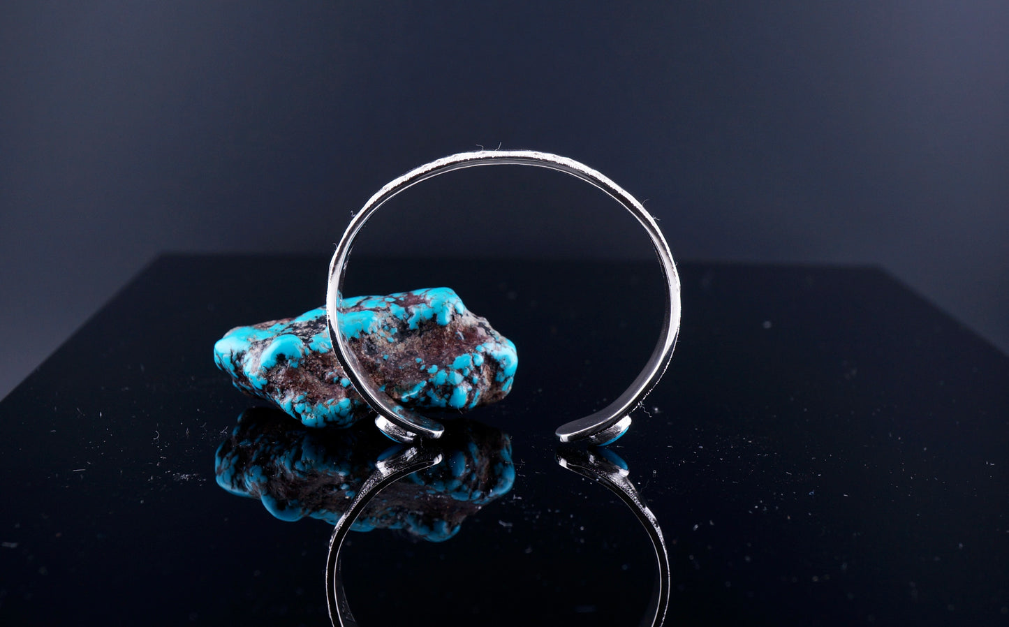 Sterling Silver Mountain Cuff Bracelet with Turquoise | Handcrafted Western Bracelet | OOAK Collector Jewelry
