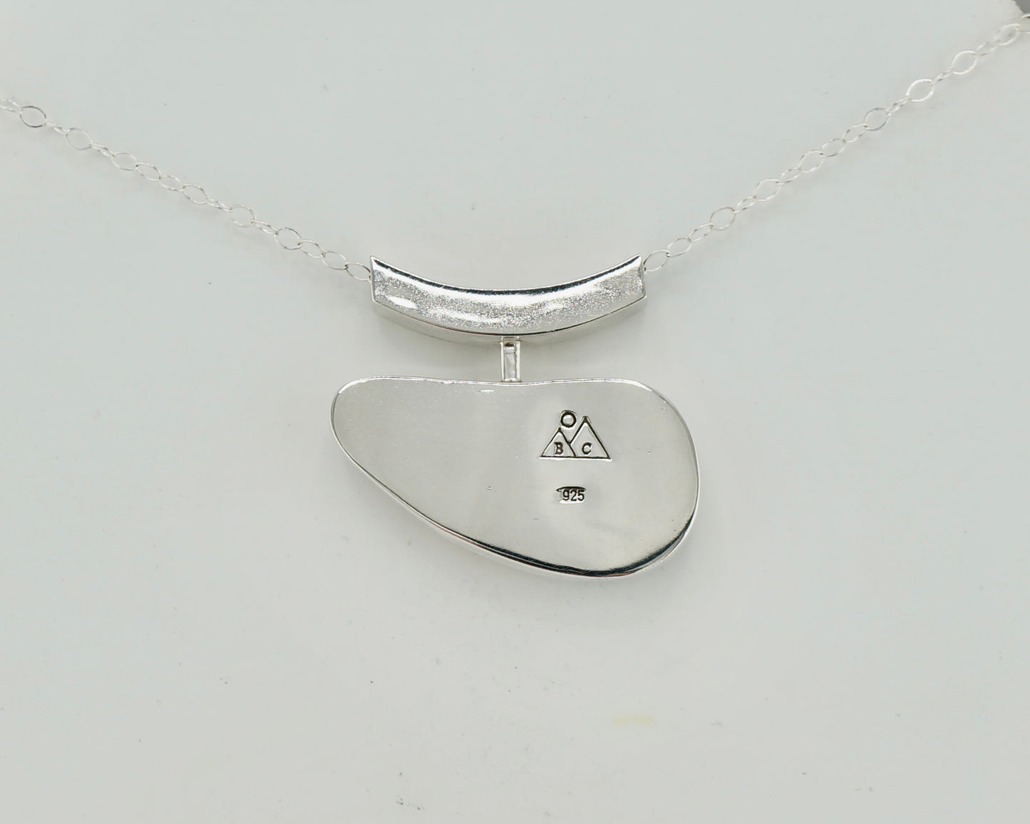 Koroit Boulder Opal Necklace in Sterling Silver, One of a Kind Handcrafted Western Artisan Jewelry