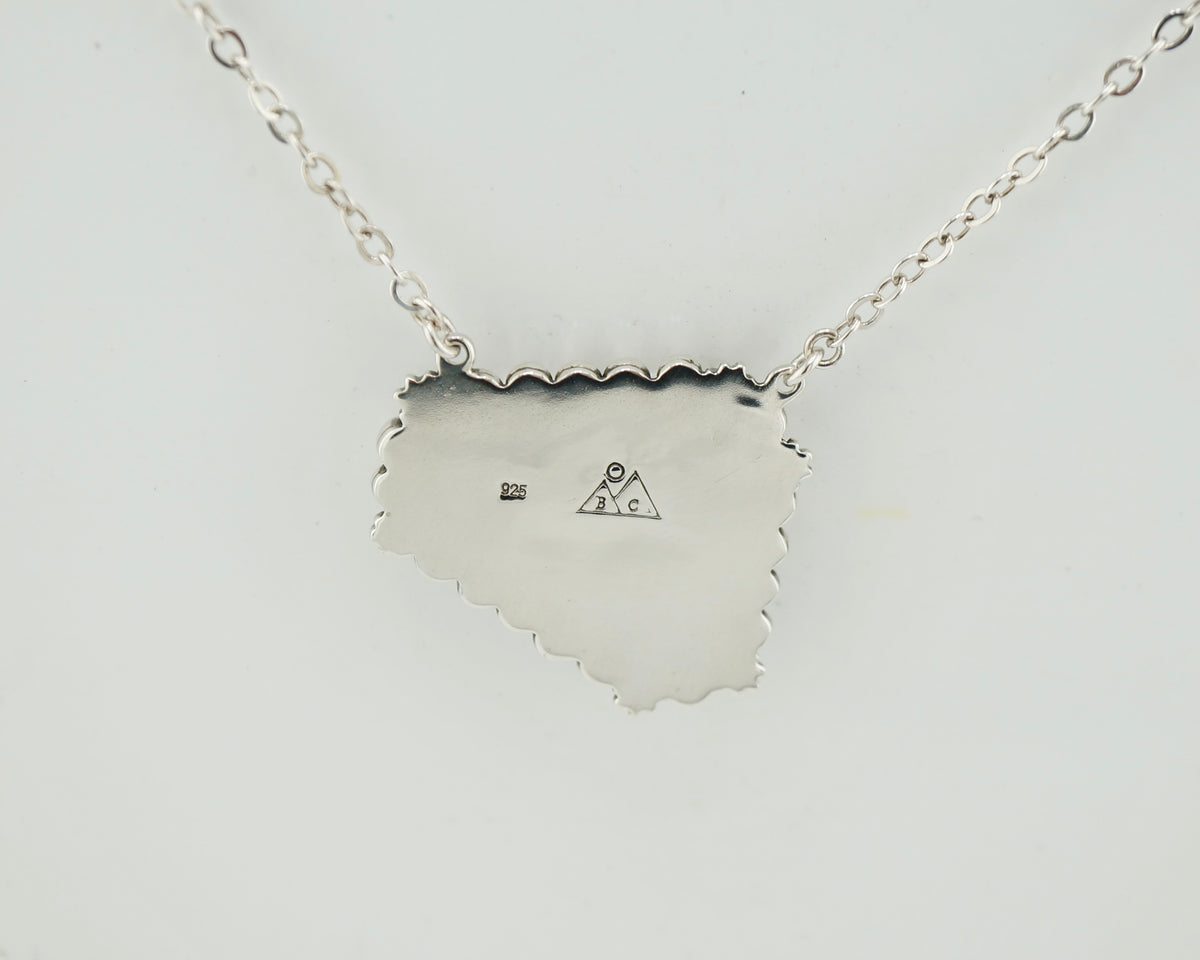 One of a Kind Turquoise and Pyrite Sterling Silver Necklace, Handcrafted Western Statement Jewelry