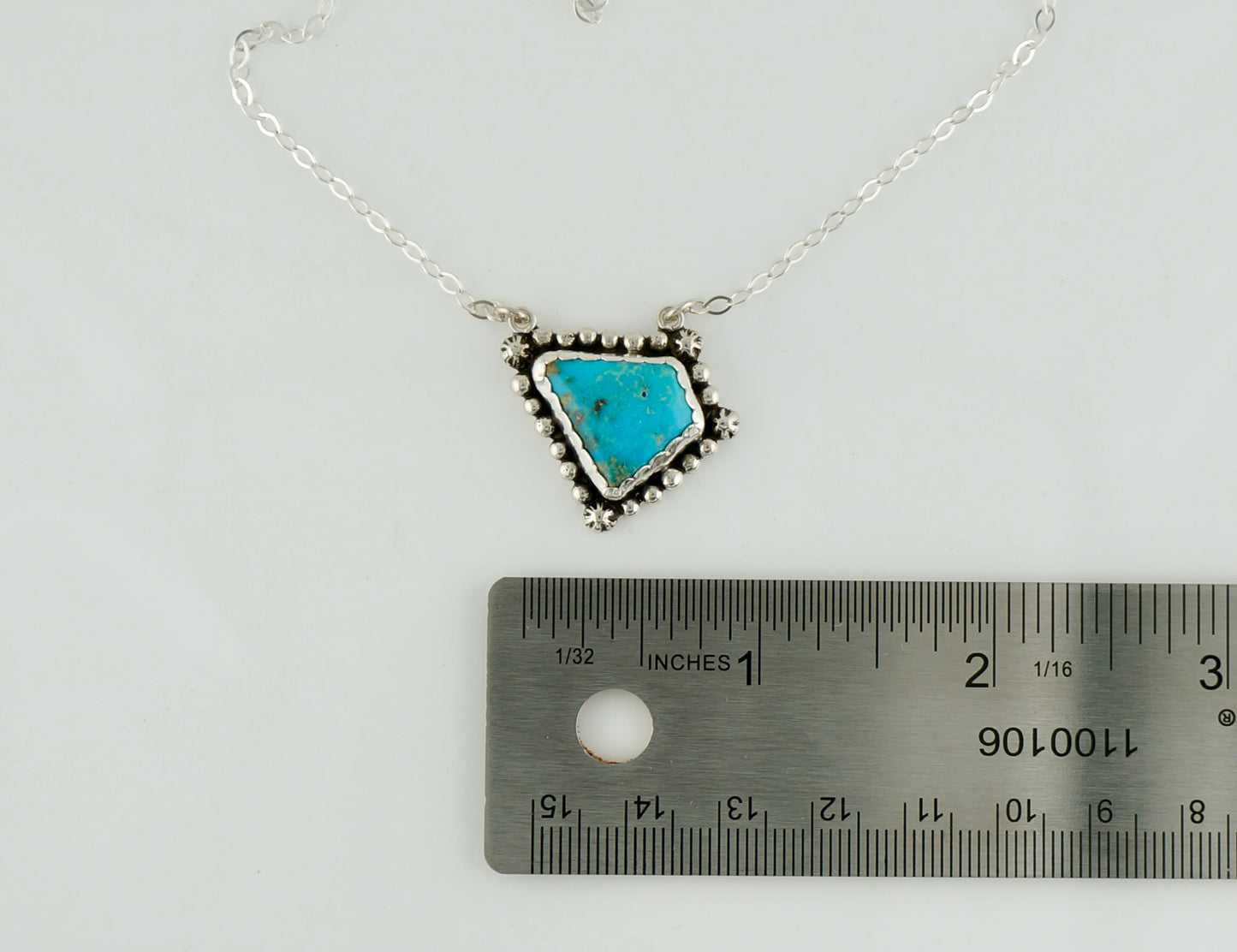 One of a Kind Turquoise Necklace, Sterling Silver Western Pendant, Handcrafted Artisan Jewelry