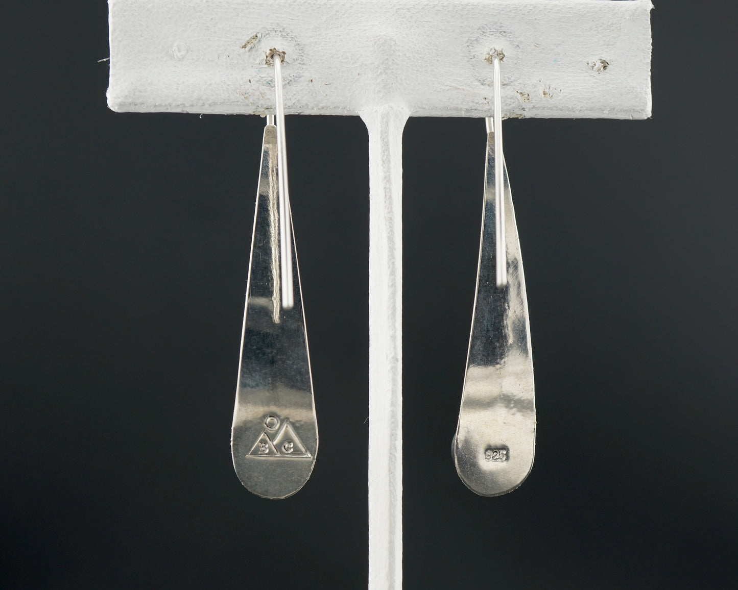 Champagne CZ Sterling Silver Teardrop Earrings, Handcrafted Western Modern Dangle Earrings