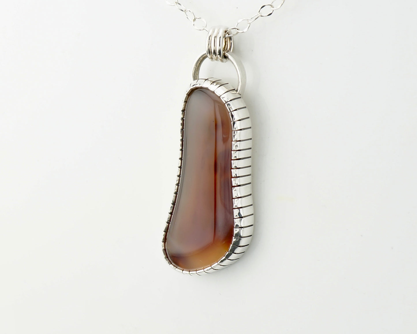 Montana Agate Necklace Sterling Silver and Copper OOAK Western Artisan Pendant