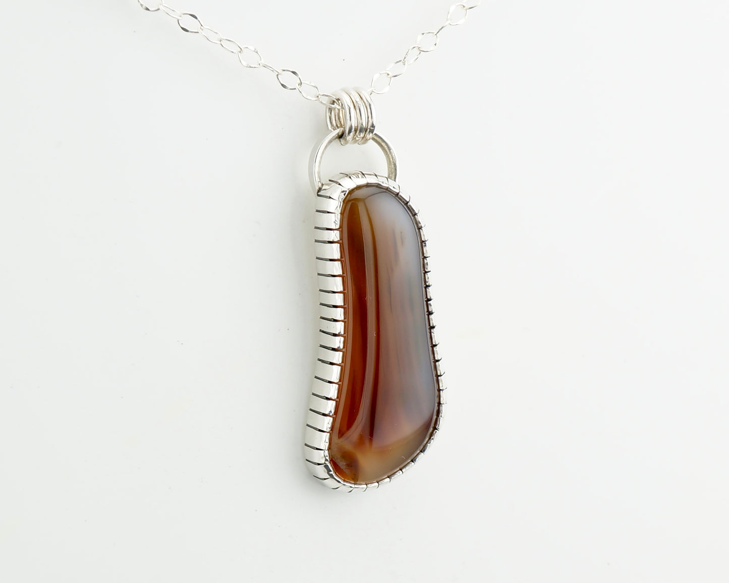 Montana Agate Necklace Sterling Silver and Copper OOAK Western Artisan Pendant