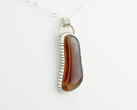Montana Agate Necklace Sterling Silver and Copper OOAK Western Artisan Pendant