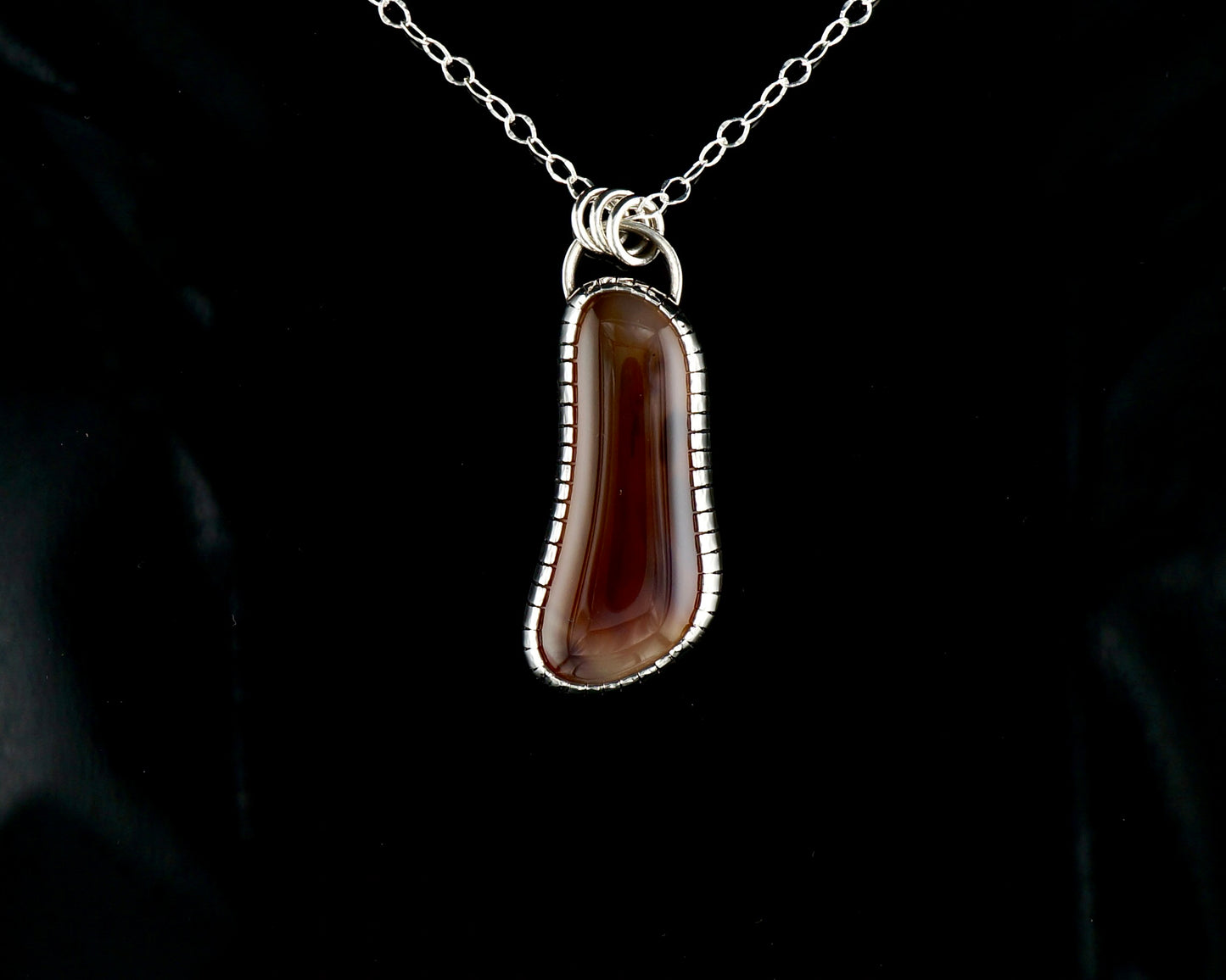 Montana Agate Necklace Sterling Silver and Copper OOAK Western Artisan Pendant