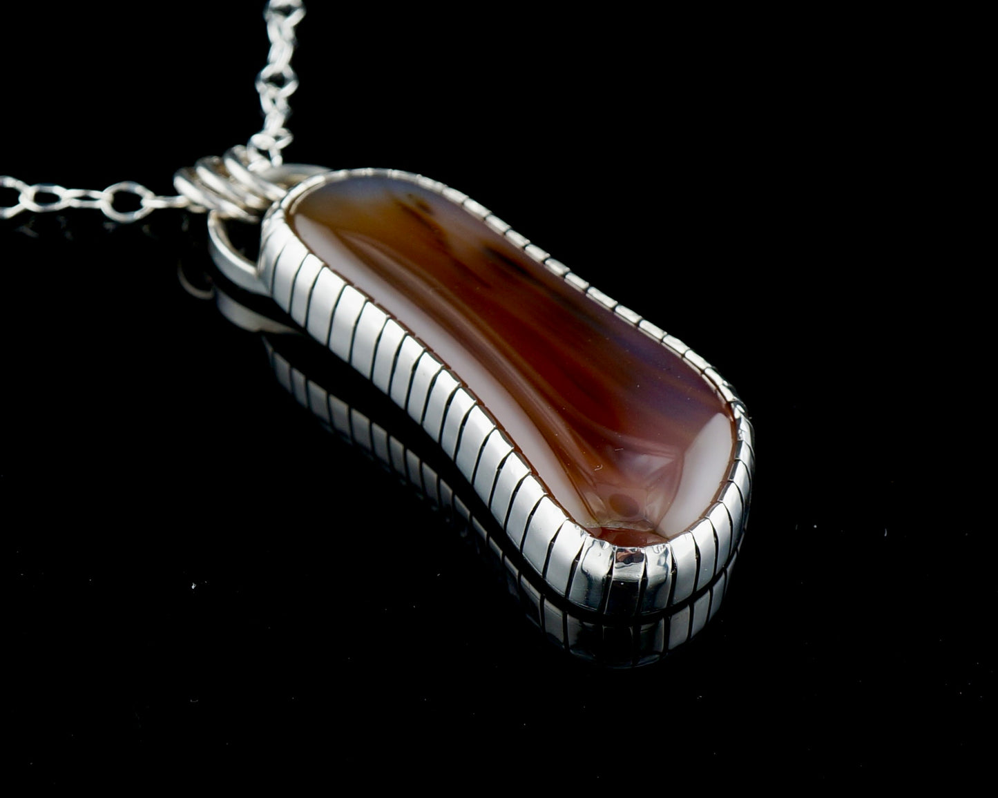 Montana Agate Necklace Sterling Silver and Copper OOAK Western Artisan Pendant
