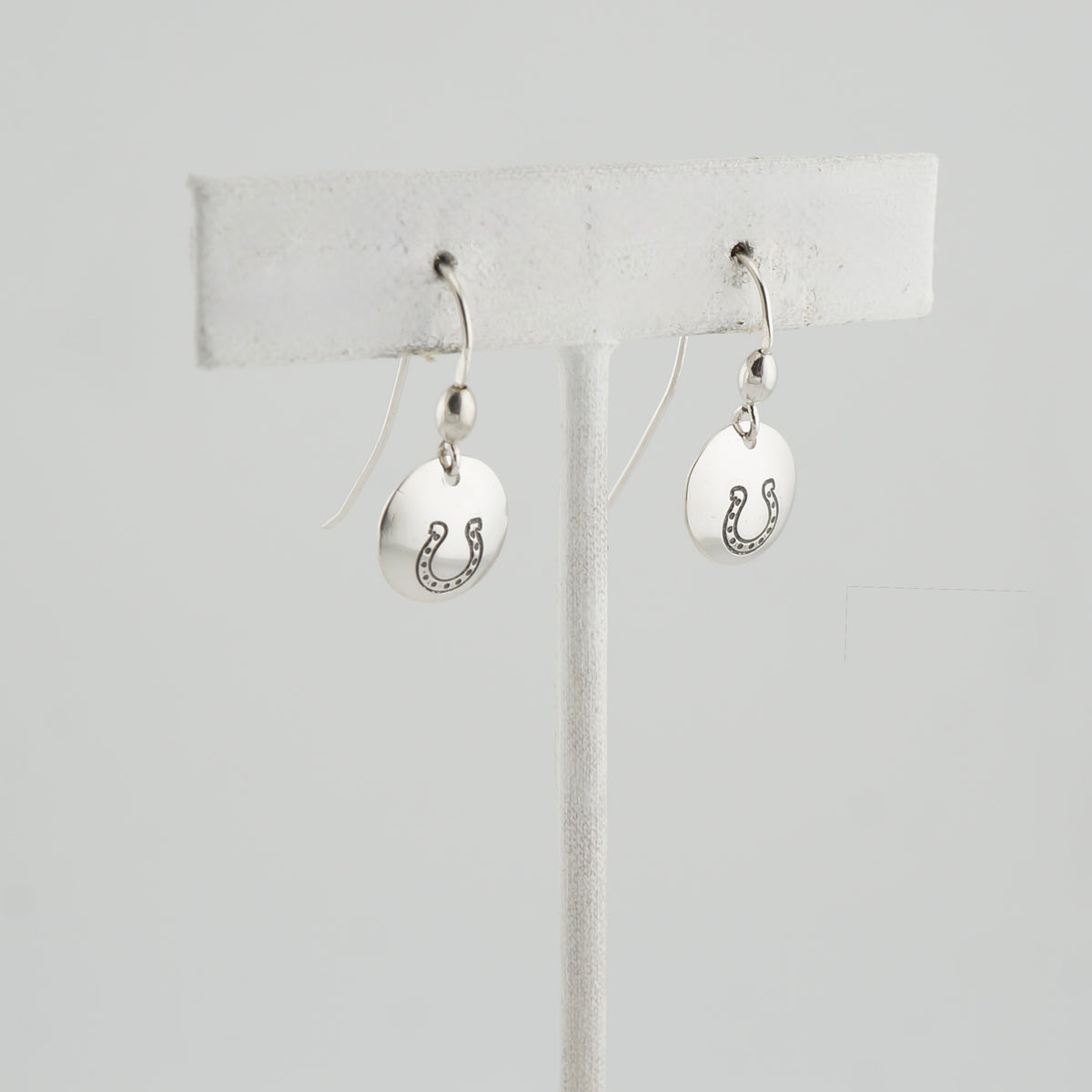 Handcrafted Sterling Silver Horseshoe Dangle Earrings, One-of-a-Kind Western Jewelry