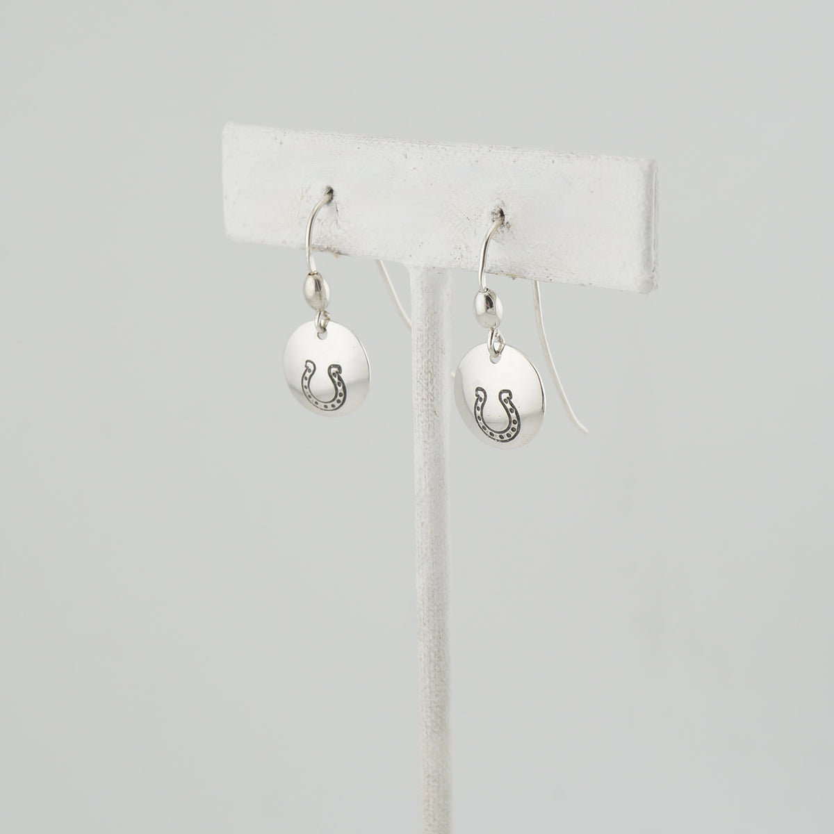 Handcrafted Sterling Silver Horseshoe Dangle Earrings, One-of-a-Kind Western Jewelry