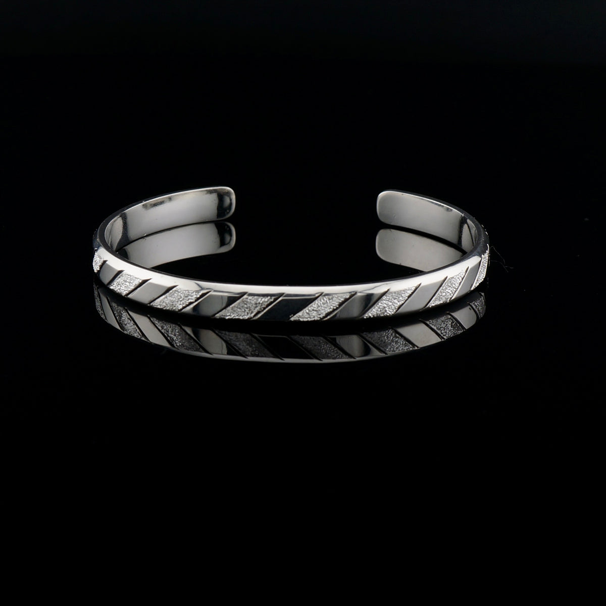 One of a Kind Sterling Silver Cuff Bracelet, Diamond Cut Textured Design, Handcrafted Western Jewelry