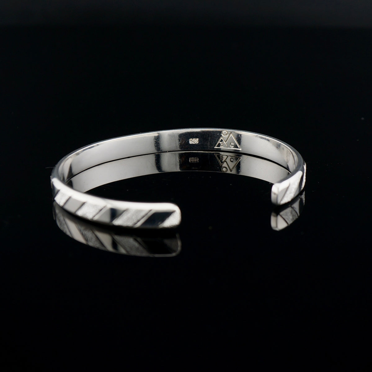 One of a Kind Sterling Silver Cuff Bracelet, Diamond Cut Textured Design, Handcrafted Western Jewelry