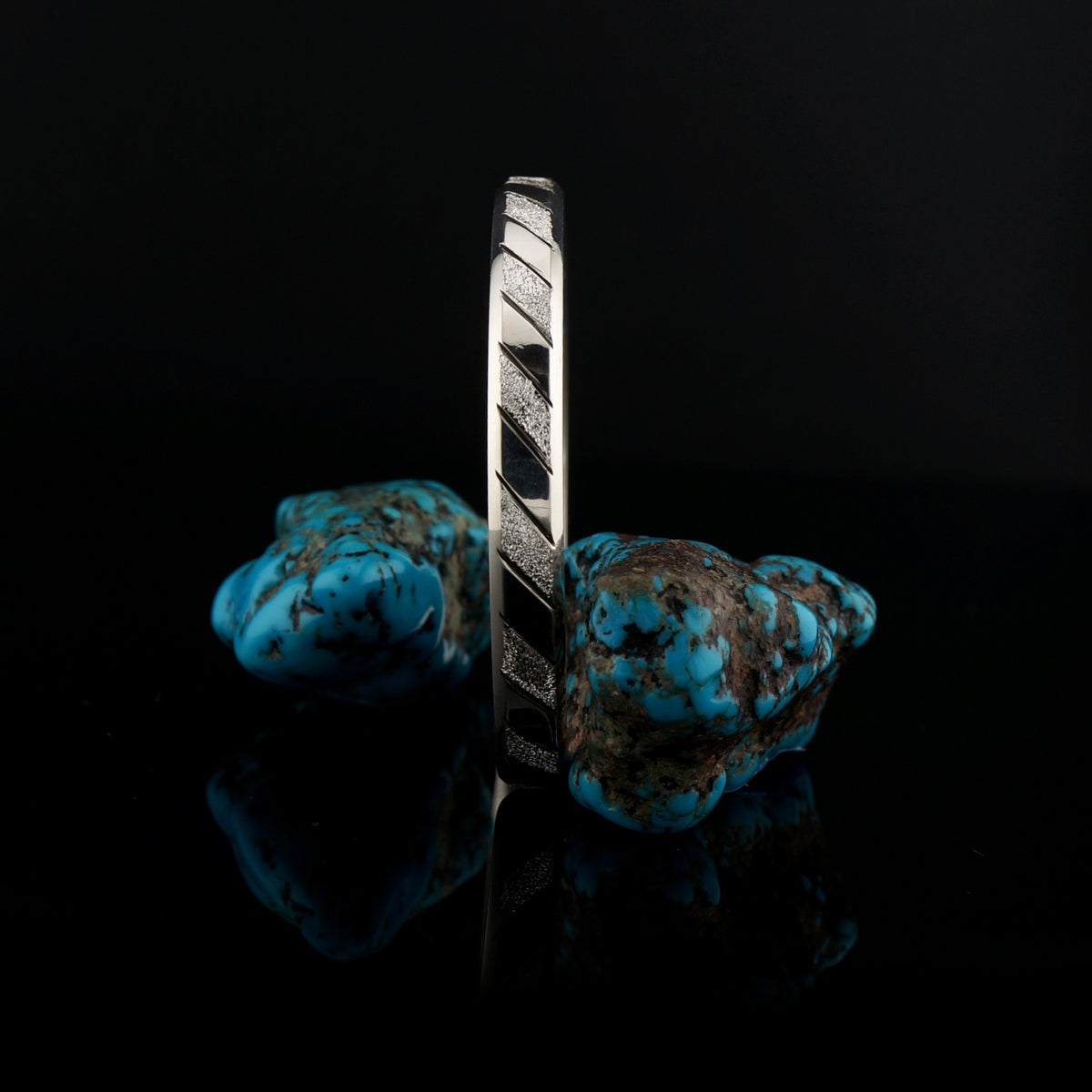 One of a Kind Sterling Silver Cuff Bracelet, Diamond Cut Textured Design, Handcrafted Western Jewelry