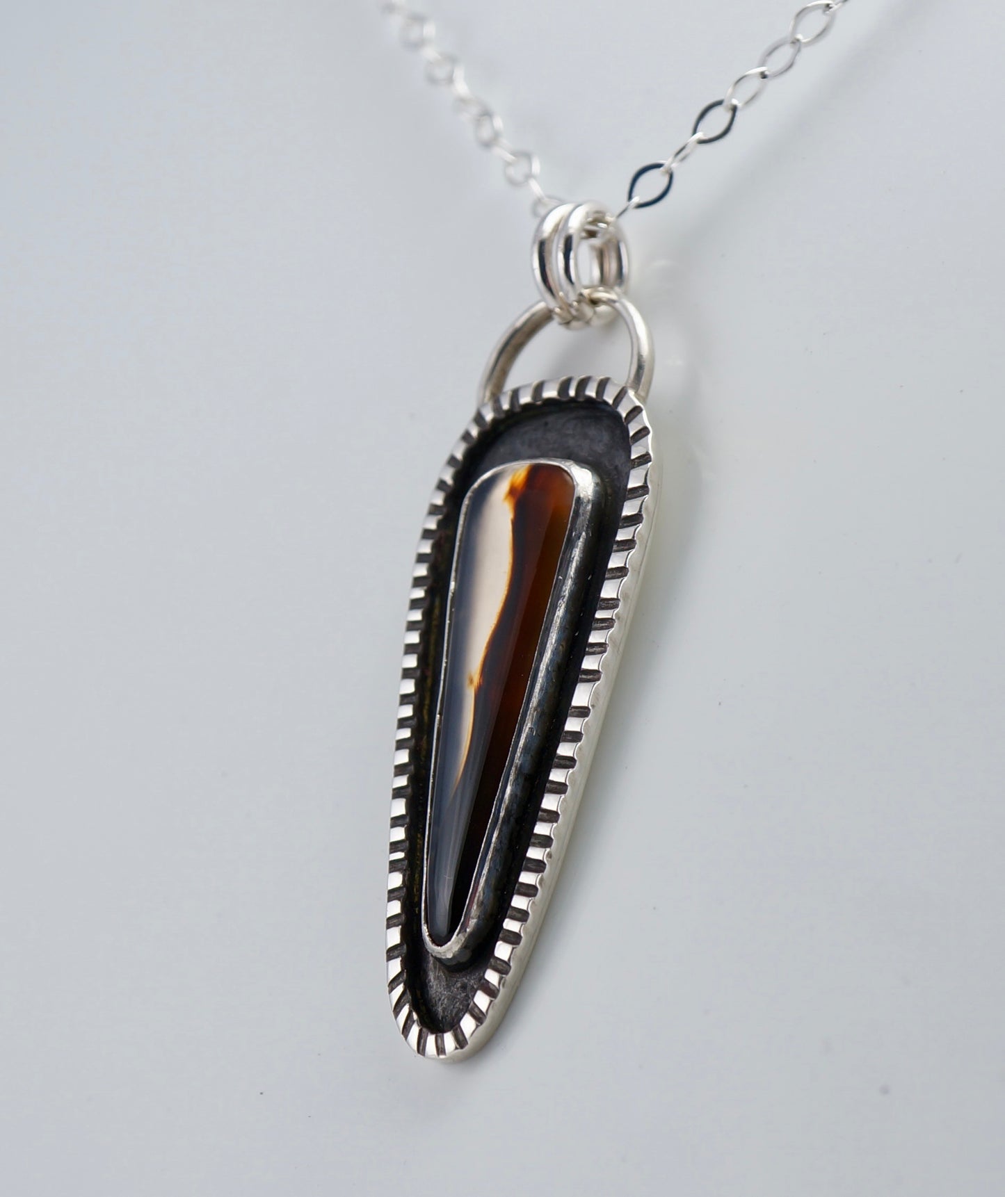 Montana Agate set in Fine Silver