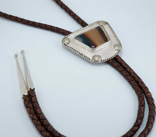 Bolo Tie Featuring Exquisite Montana Agate