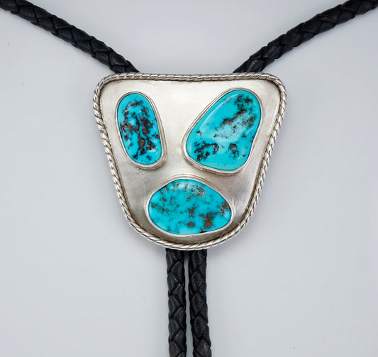 Bolo Tie w/ Big and Bold Authentic Turquoise