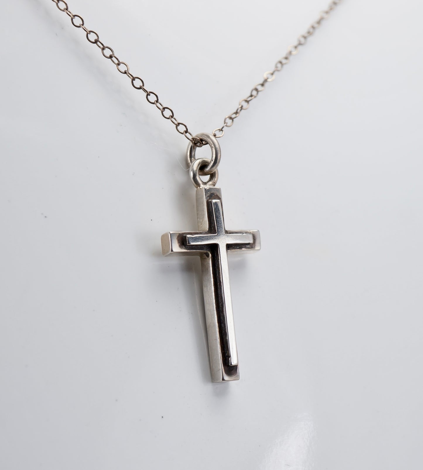 Cross on Cross - Sterling Silver