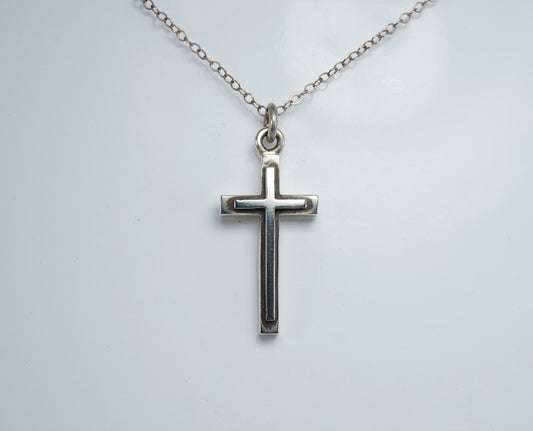 Cross on Cross - Sterling Silver