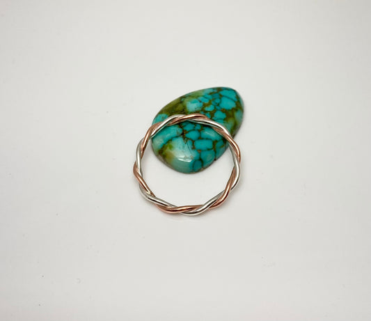 Sterling Silver-Copper Twisted Ring